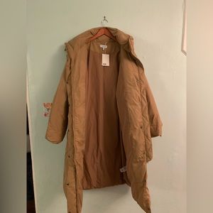 Oversized Down Coat in Beige